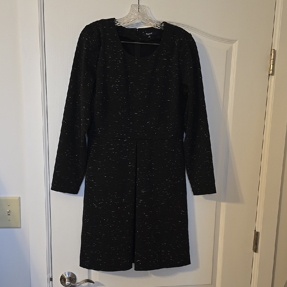 Madewell Womens Casual Dress A-line Black Speckled Career Work Classic 10